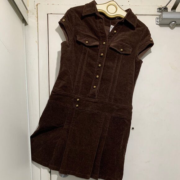 NEW VINTAGE POET CORDUROY SHORT SLEEVE DRESSES SIZE 11/M - Picture 4 of 9